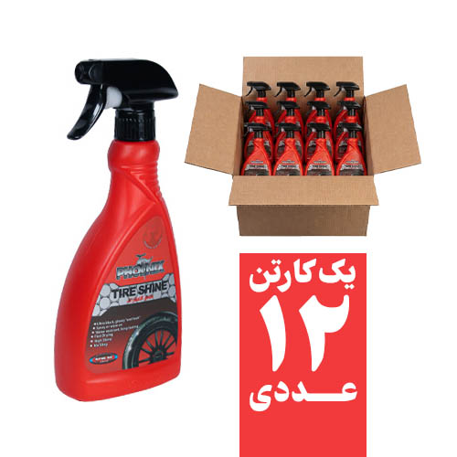 اسپری واکس تریگر براق کننده و مشکی کننده لاستیک فونیکس، حجم 600 میلی لیتر (باکس 12 عددی)